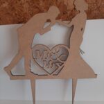 Topo de Bolo em MDF Beijo na Mao