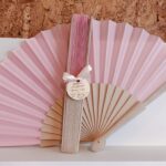 Leque Tecido e Madeira